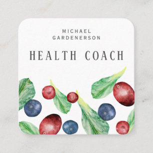 Health Coach square business card