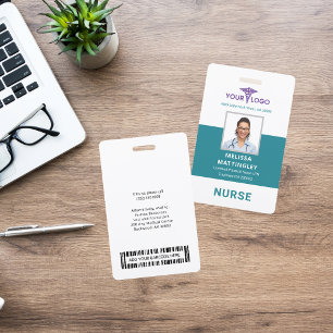 Health Company Logo Employees and Photo ID ID Badge