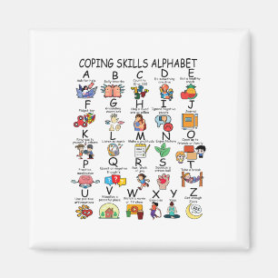 Health Coping Skills Alphabet School Teacher Kids  Magnet