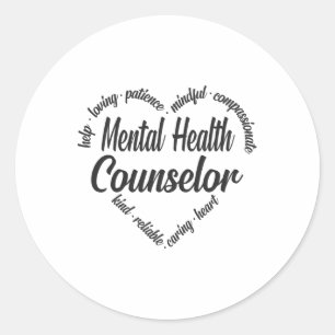 Health Counsellor Heart Word Cloud 1 Classic Round Sticker