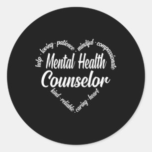 Health Counsellor Heart Word Cloud Classic Round Sticker