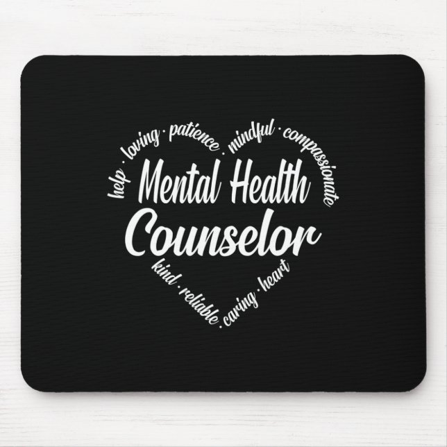 Health Counsellor Heart Word Cloud  Mouse Mat (Front)
