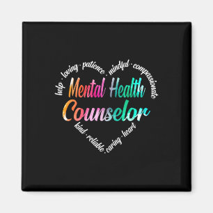 Health Counsellor Heart Word Cloud Watercolor Rain Magnet