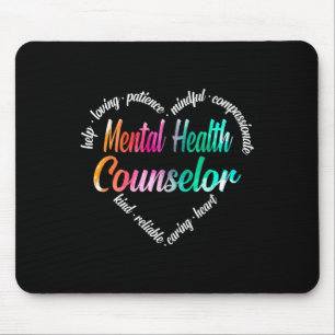 Health Counsellor Heart Word Cloud Watercolor Rain Mouse Mat