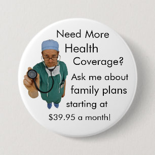 Health Coverage 7.5 Cm Round Badge