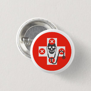 Health Danger 3 Cm Round Badge