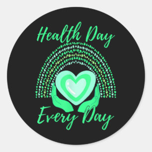 Health Day Everyday Mental Health Awareness Rainbo Classic Round Sticker