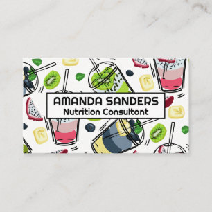 Health Drinks Illustrations Background Business Card