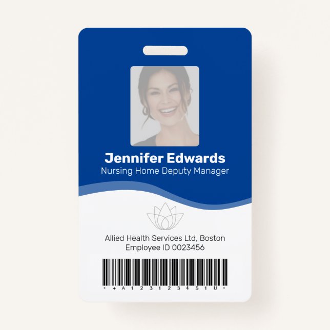 Health essential employee identification photo ID ID Badge (Front)