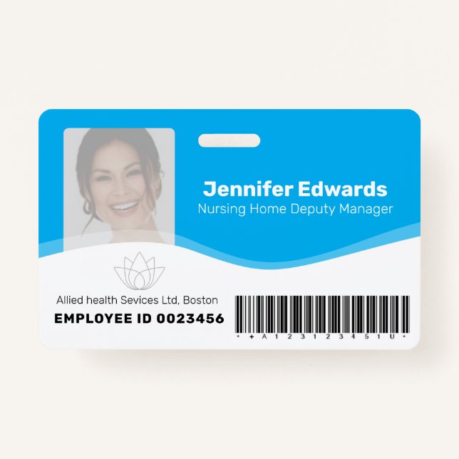Health essential workers identification photo ID ID Badge (Front)