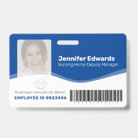 Health essential workers photo ID barcode