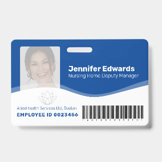 Health essential workers photo ID barcode Badge