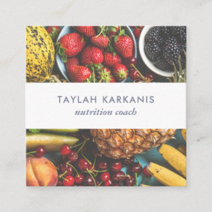 Health Field Fresh Colourful Fruit Square Square Business Card