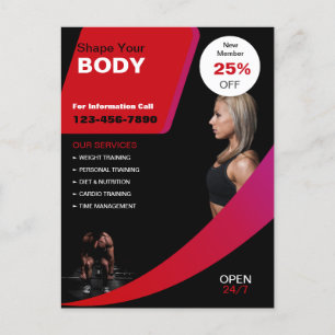 Health & Fitness Business Postcard