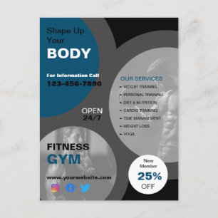 Health & Fitness Gym Business Postcard