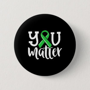 Health For Women You Problem Green Ribbon 6 Cm Round Badge