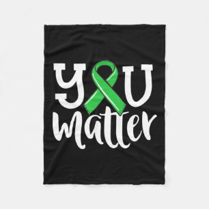 Health For Women You Problem Green Ribbon  Fleece Blanket