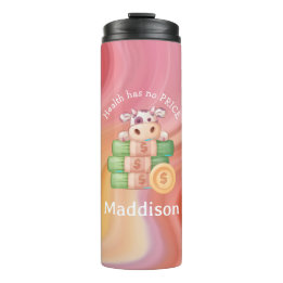 Health Has No Price with Name Marble  Thermal Tumbler