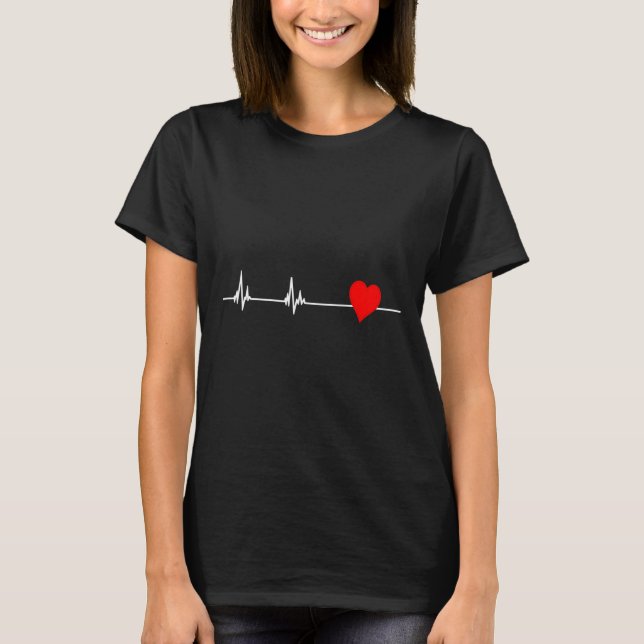 Health Heart Disease Awareness Heartbeat Women  T-Shirt (Front)
