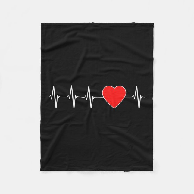 Health Heartbeat Ekg Red Heart Disease Awareness M Fleece Blanket (Front)