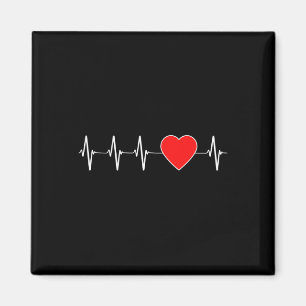 Health Heartbeat Ekg Red Heart Disease Awareness M Magnet