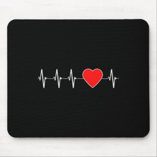 Health Heartbeat Ekg Red Heart Disease Awareness M Mouse Mat