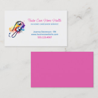 Health Home Care Nurse Stethoscope Business Card