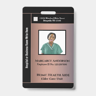 Health Hospital Worker ID Identification Card  Badge