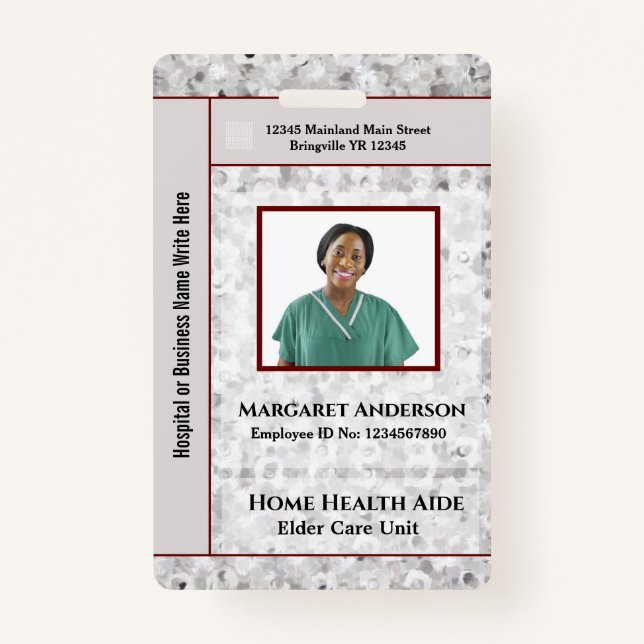 Health Hospital Worker ID Identification Custom ID Badge (Front)