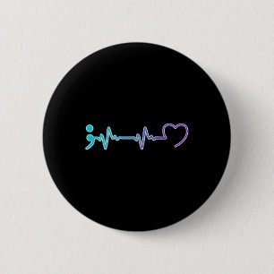 Health Illness Heartbeat Suicide Prevention 6 Cm Round Badge