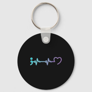 Health Illness Heartbeat Suicide Prevention Key Ring