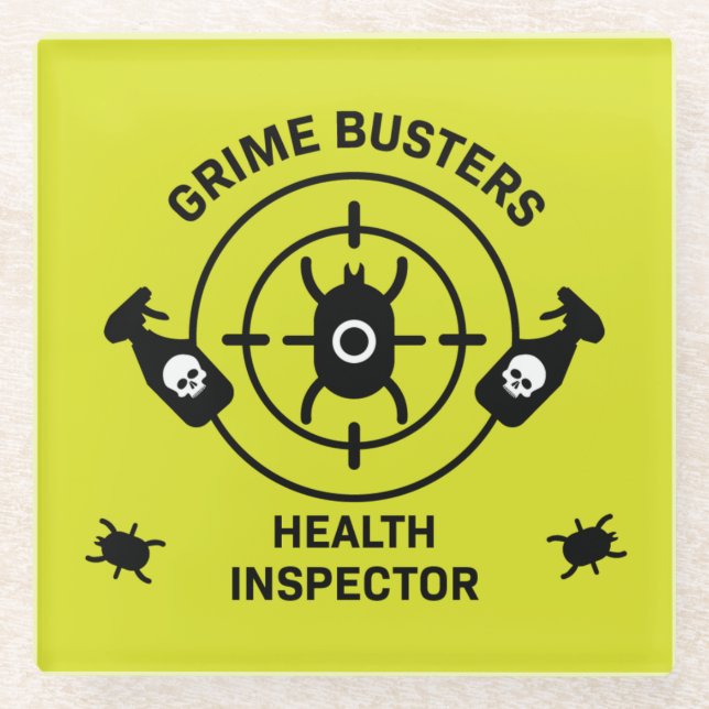 Health Inspector Glass Coaster (Front)