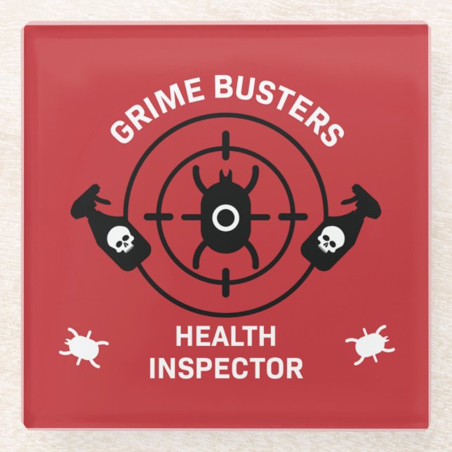 Health Inspector Glass Coaster (Front)