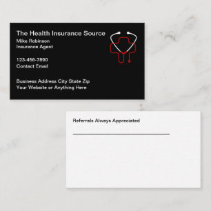 Health Insurance Agent And Referral Business Cards