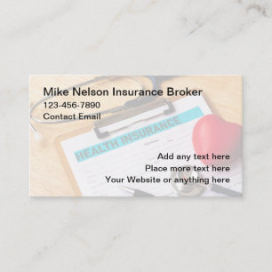 Health Insurance Broker Modern  Business Card