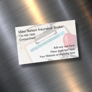 Health Insurance Broker Modern  Magnetic Business Card