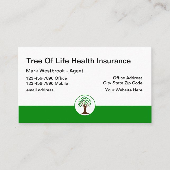Health Insurance Business Cards (Front)