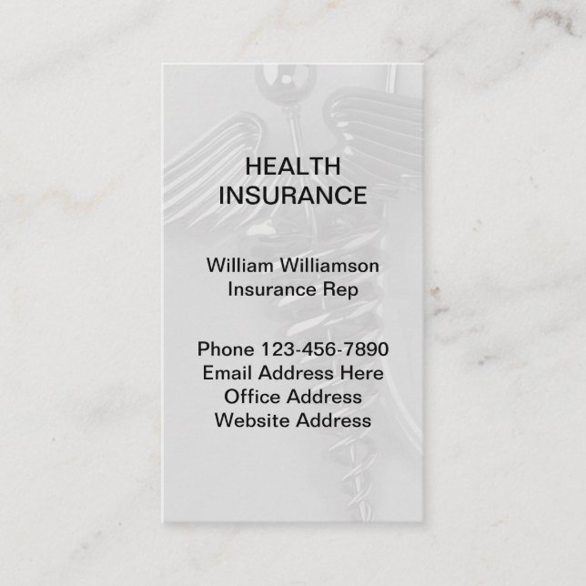 Health Insurance Medical Theme Business Card (Front)