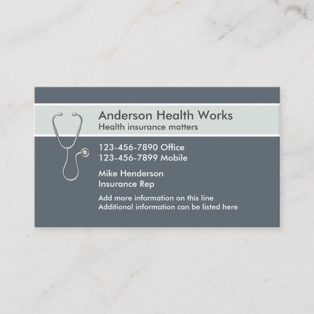 Health Insurance Rep Business Card (Front)
