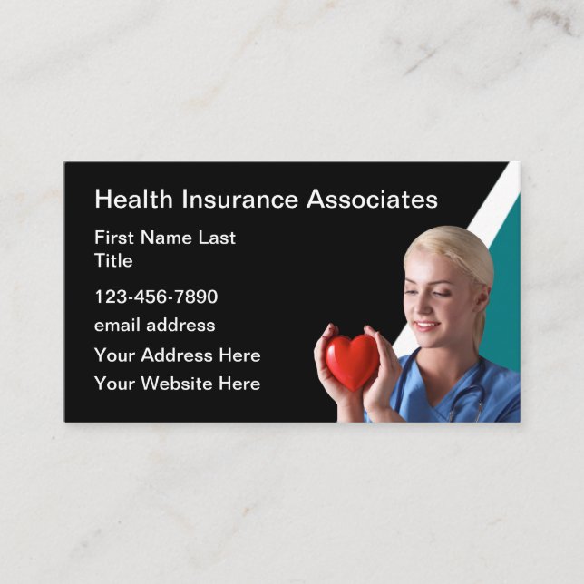 Health Insurance Theme Business Cards (Front)