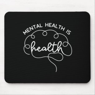 Health Is Health Cute Brain Mental Health Awarenes Mouse Mat