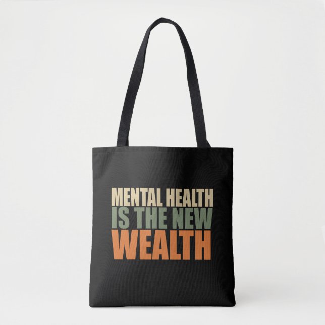 Health is the new wealth tote bag (Front)