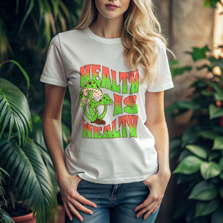 “Health is Wealth” Premium Women’ Crewneck T-shirt