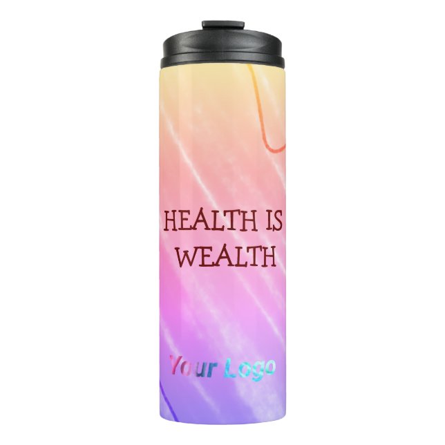 HEALTH IS WEALTH THERMAL TUMBLER (Front)