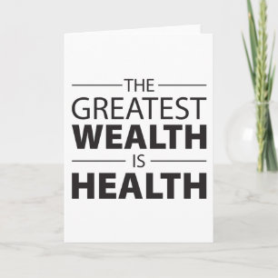Health Is Wealth, Workout Gym Inspirational Card