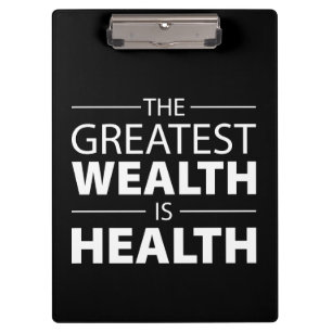 Health Is Wealth, Workout Gym Inspirational Clipboard