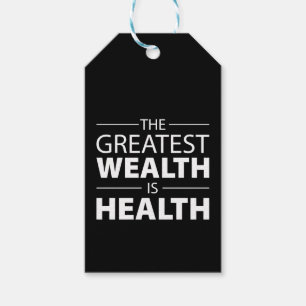 Health Is Wealth, Workout Gym Inspirational Gift Tags