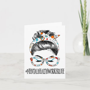Health Life Messy Hair Woman Bun Healthcare Card