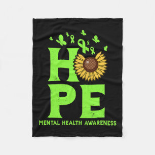 Health Lime Green Hope Vintage Sunflower Awareness Fleece Blanket