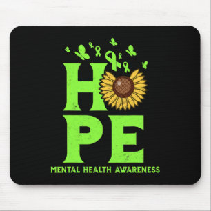 Health Lime Green Hope Vintage Sunflower Awareness Mouse Mat
